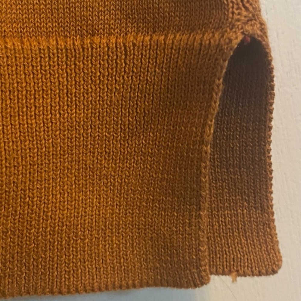 PACT SZ LARGE 100% ORGANIC COTTON CLASSIC FINE KNIT SHELL IN WARM SPICE STRIPE - Picture 6 of 13